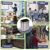 Alpine Industries Stainless Steel Rectangular Liner Open Top Trash Can, 2.6 gal, Brushed Stainless Steel (ALHALP47010L) Each