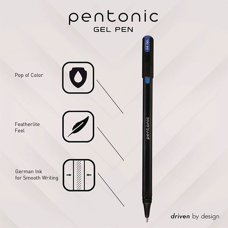TOPS™ PENTONIC Gel Stick Pen Set, (4) 0.6mm Fine Tip, (6) 0.7mm Fine Tip, (2) 1 mm Medium Tip, Assorted Ink/Barrel Colors, 12/Pack (PNT12185) Pack of 12