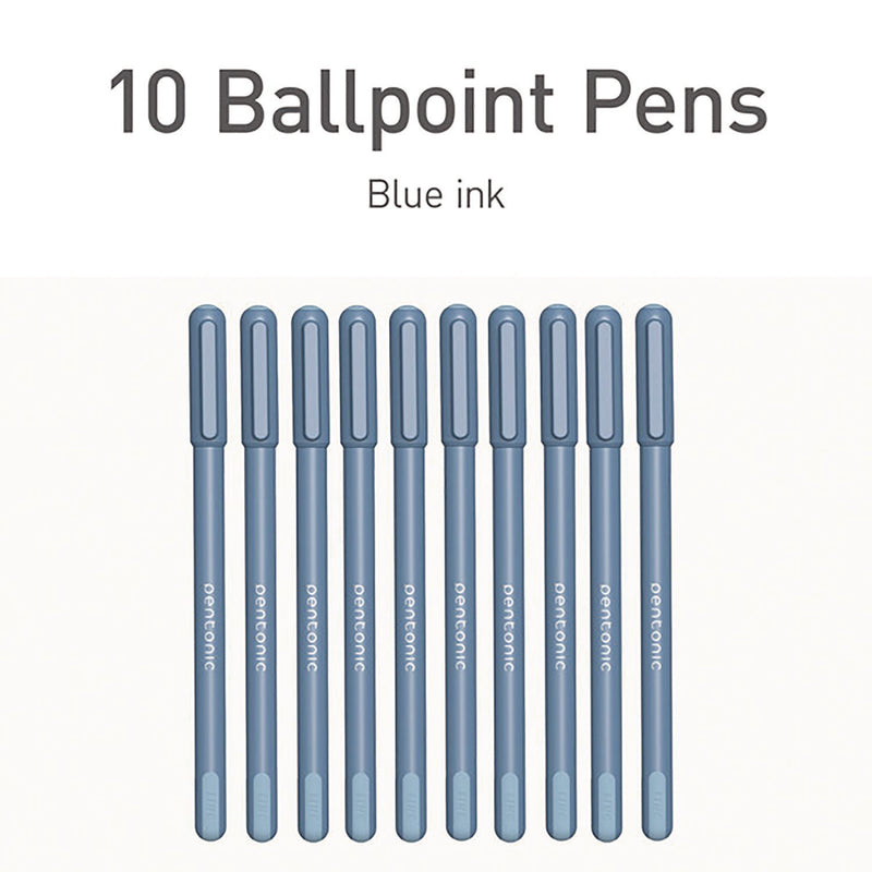 TOPS™ PENTONIC Frost Pen, Stick, Fine 0.7 mm, Blue Ink, Frosted Blue Barrel, 10/Pack (PNT13085) Pack of 10