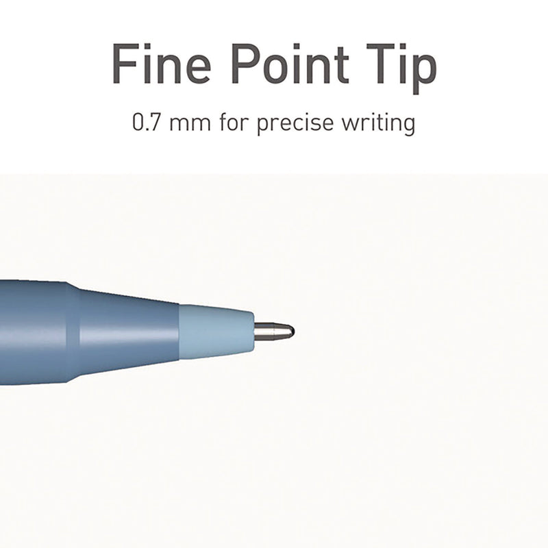 TOPS™ PENTONIC Frost Pen, Stick, Fine 0.7 mm, Blue Ink, Frosted Blue Barrel, 10/Pack (PNT13085) Pack of 10