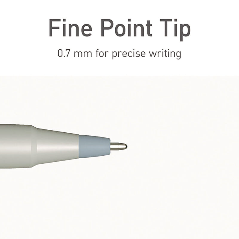 TOPS™ PENTONIC Frost Pen, Stick, Fine 0.7 mm, Black Ink, Pale Gray Barrel, 10/Pack (PNT13086) Pack of 10