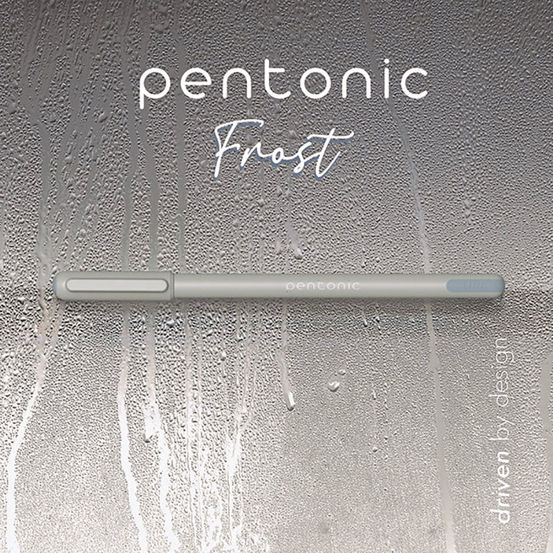 TOPS™ PENTONIC Frost Pen, Stick, Fine 0.7 mm, Black Ink, Pale Gray Barrel, 10/Pack (PNT13086) Pack of 10