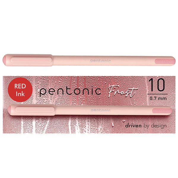 TOPS™ PENTONIC Frost Pen, Stick, Fine 0.7 mm, Red Ink, Pale Pink Barrel, 10/Pack (PNT13087) Pack of 10