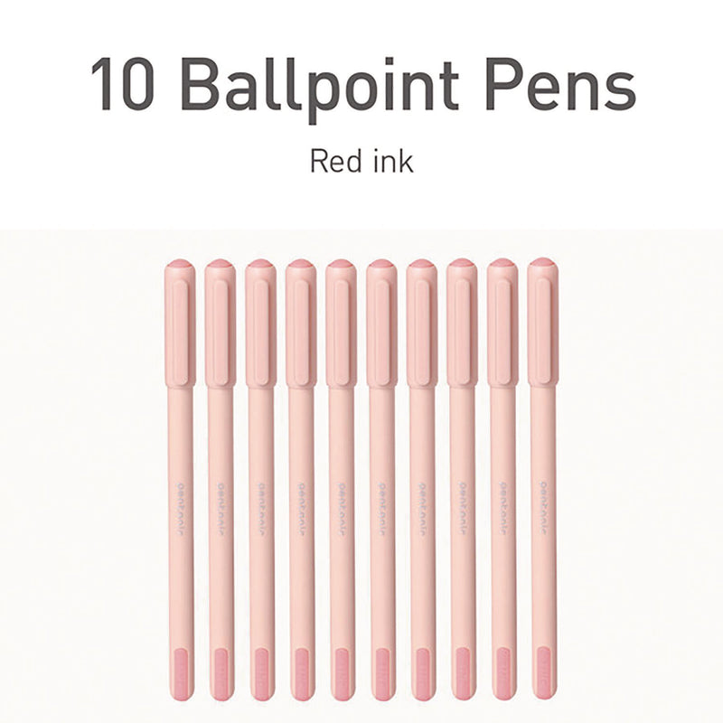 TOPS™ PENTONIC Frost Pen, Stick, Fine 0.7 mm, Red Ink, Pale Pink Barrel, 10/Pack (PNT13087) Pack of 10