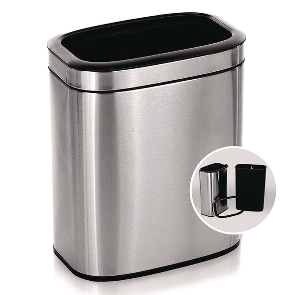 Alpine Industries Stainless Steel Rectangular Liner Open Top Trash Can, 5.3 gal, Brushed Stainless Steel (ALHALP47020L) Each