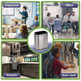 Alpine Industries Stainless Steel Rectangular Liner Open Top Trash Can, 5.3 gal, Brushed Stainless Steel (ALHALP47020L) Each