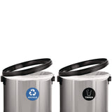 Alpine Industries 17 Gallon Stainless Steel Indoor Recycling Receptacle and Trash Station Swivel Lids (ALHALP47065L1RT) Each