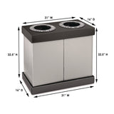 Alpine Industries 28 Gal Indoor Trash Can and Recycling Bin, Corrugated Polypropylene, Gray, 2 Bin (ALHALP47102BLK) Each