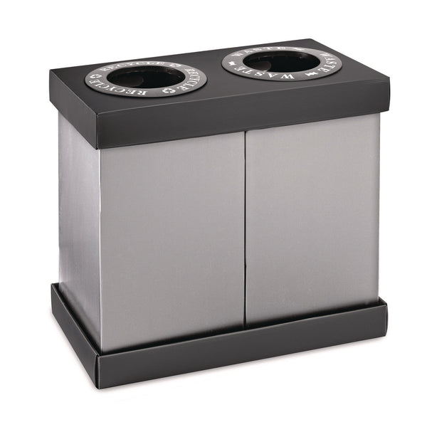 Alpine Industries 28 Gal Indoor Trash Can and Recycling Bin, Corrugated Polypropylene, Gray, 2 Bin (ALHALP47102BLK) Each