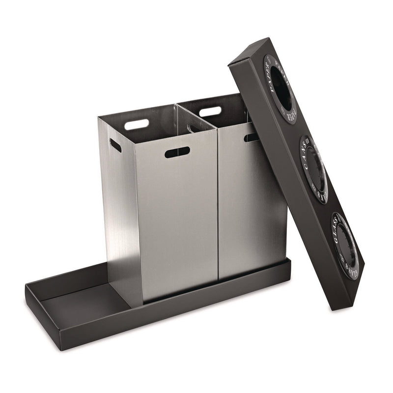 Alpine Industries 28 Gal. Indoor Trash Cans and Recycling Bins, Corrugated Polypropylene, Gray, 3 Bin (ALHALP47103BLK) Each