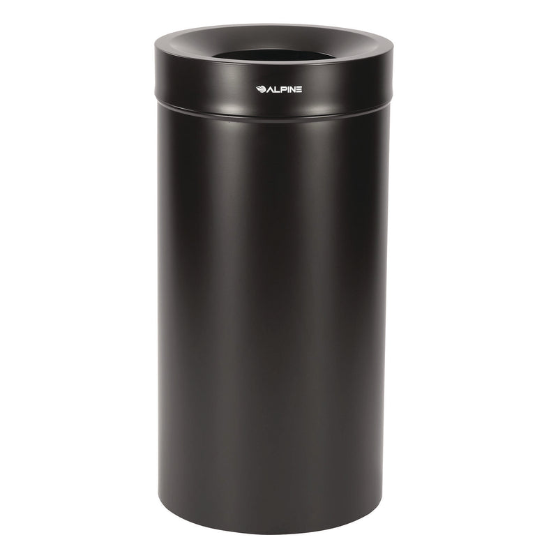 Alpine Industries 27 Gallon Stainless Steel Commercial Indoor Trash Can, Black (ALHALP47527BLK) Each