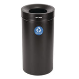 Alpine Industries 27 Gallon Stainless Steel Recycling Can, Black (ALHALP47527BLKR) Each