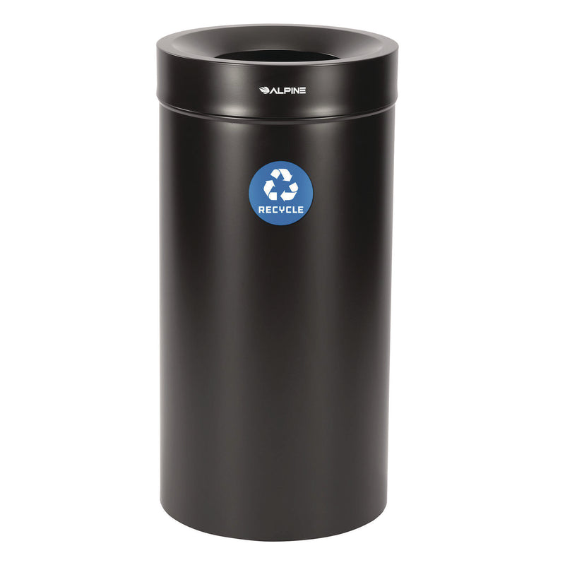 Alpine Industries 27 Gallon Stainless Steel Recycling Can, Black (ALHALP47527BLKR) Each