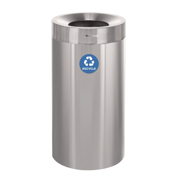 Alpine Industries 27 Gallon Stainless Steel Recycling Can, Brushed Stainless Steel (ALHALP47527R) Each