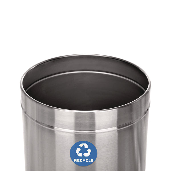 Alpine Industries 27 Gallon Stainless Steel Recycling Can and Trash Receptacle, Brushed Stainless Steel (ALHALP47527RT) Each