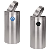 Alpine Industries 27 Gallon Stainless Steel Recycling Can and Trash Receptacle, Brushed Stainless Steel (ALHALP47527RT) Each