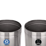 Alpine Industries 27 Gallon Stainless Steel Recycling Can and Trash Receptacle, Brushed Stainless Steel (ALHALP47527RT) Each