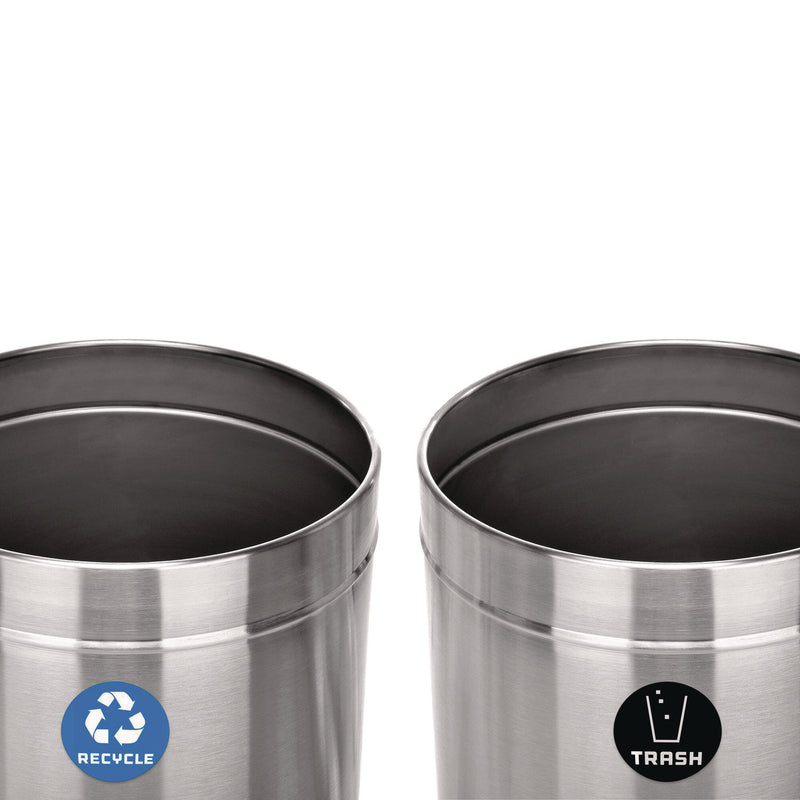 Alpine Industries 27 Gallon Stainless Steel Recycling Can and Trash Receptacle, Brushed Stainless Steel (ALHALP47527RT) Each