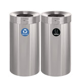 Alpine Industries 27 Gallon Stainless Steel Recycling Can and Trash Receptacle, Brushed Stainless Steel (ALHALP47527RT) Each