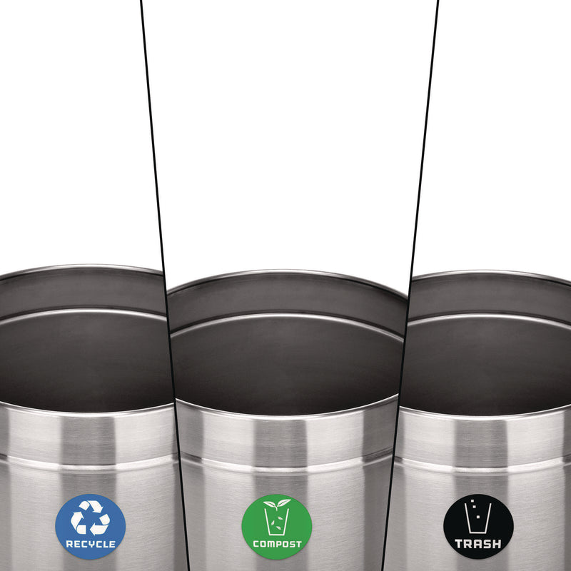Alpine Industries 27 Gallon Stainless Steel Compost Bin, Recycling Can and Trash Receptacle, Brushed Stainless Steel (ALHALP47527RTCO) Each