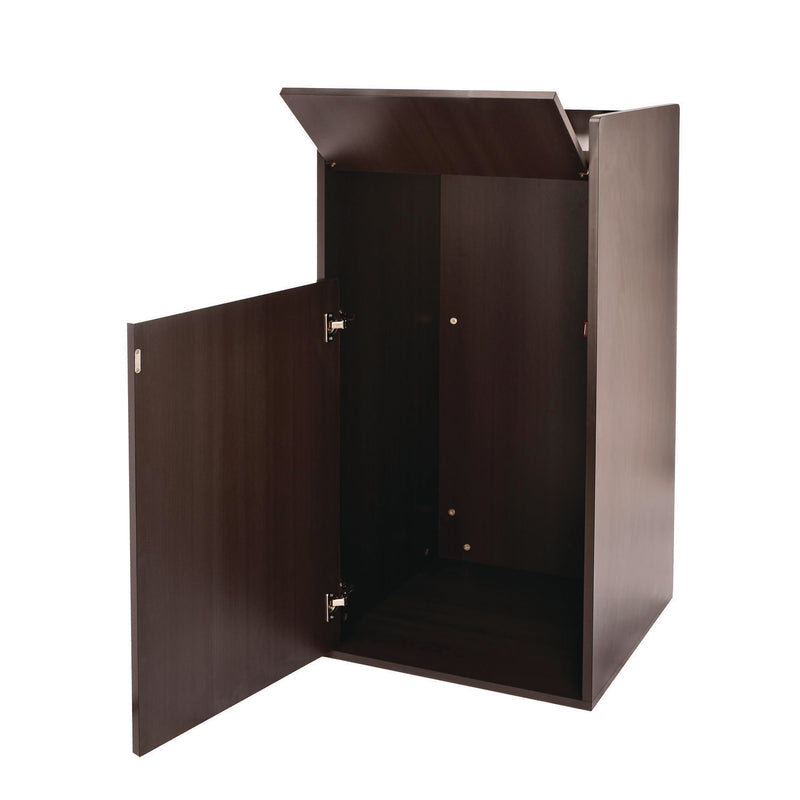 Alpine Industries 40 Gal Commercial Tray Top Waste Enclosure Trash Receptacle, 40 gal, Wood, Black (ALHALP476BLK) Each