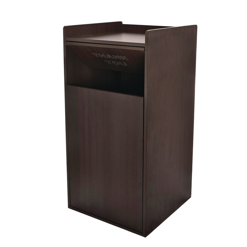 Alpine Industries 40 Gal Commercial Tray Top Waste Enclosure Trash Receptacle, 40 gal, Wood, Black (ALHALP476BLK) Each