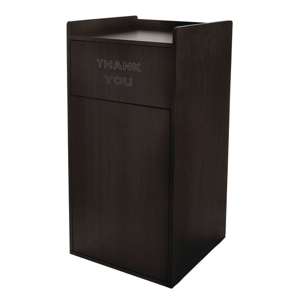 Alpine Industries 40 Gal Commercial Tray Top Waste Enclosure Trash Receptacle, 40 gal, Wood, Black (ALHALP476BLK) Each