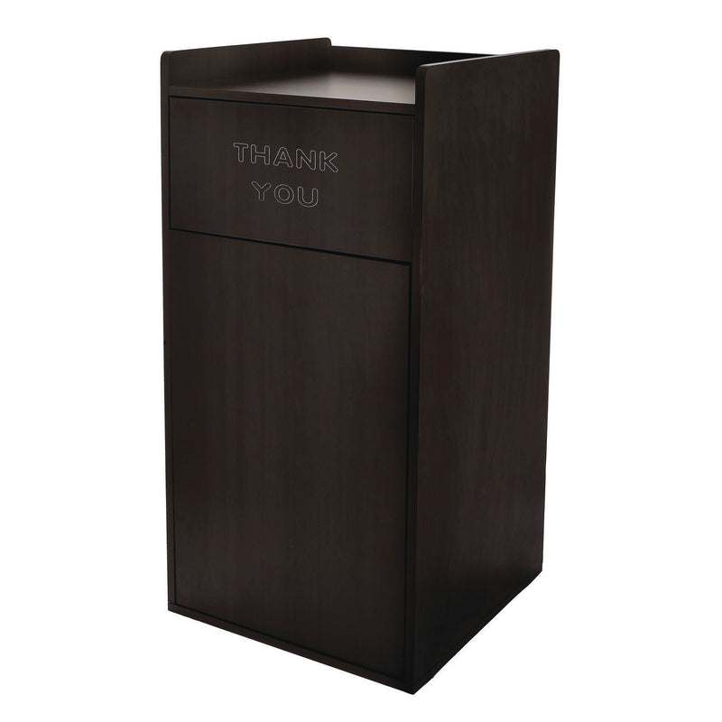 Alpine Industries 40 Gal Commercial Tray Top Waste Enclosure Trash Receptacle, 40 gal, Wood, Black (ALHALP476BLK) Each