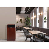 Alpine Industries 32 Gallon Wooden Enclosed Waste Receptacle with Drop Hole, Mahogany (ALHALP476DHMA) Each