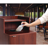 Alpine Industries 32 Gallon Wooden Enclosed Waste Receptacle with Drop Hole, Mahogany (ALHALP476DHMA) Each