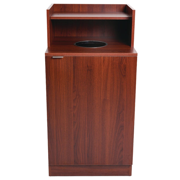 Alpine Industries 32 Gallon Wooden Enclosed Waste Receptacle with Drop Hole, Mahogany (ALHALP476DHMA) Each