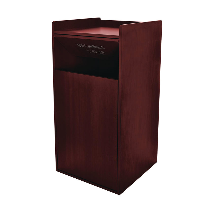Alpine Industries 40 Gal Commercial Tray Top Waste Enclosure Trash Receptacle, 40 gal, Wood, Mahogany (ALHALP476MA) Each