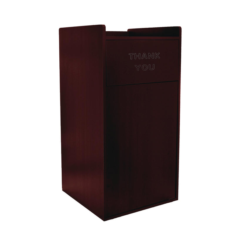 Alpine Industries 40 Gal Commercial Tray Top Waste Enclosure Trash Receptacle, 40 gal, Wood, Mahogany (ALHALP476MA) Each