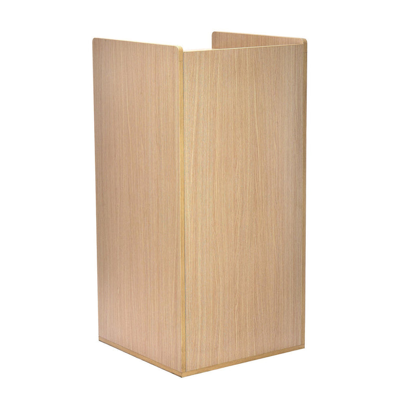 Alpine Industries 40 Gal Commercial Tray Top Waste Enclosure Trash Receptacle, 40 gal, Wood, Medium Oak (ALHALP476MEO) Each