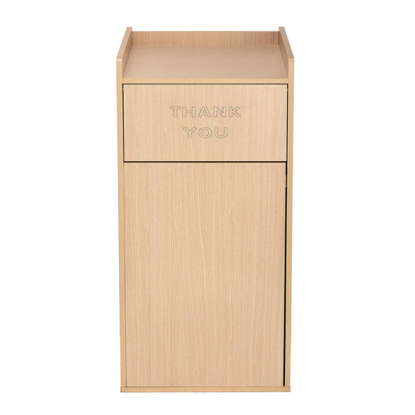 Alpine Industries 40 Gal Commercial Tray Top Waste Enclosure Trash Receptacle, 40 gal, Wood, Medium Oak (ALHALP476MEO) Each