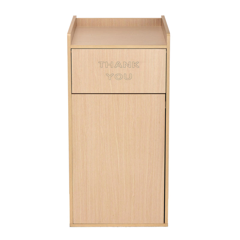 Alpine Industries 40 Gal Commercial Tray Top Waste Enclosure Trash Receptacle, 40 gal, Wood, Medium Oak (ALHALP476MEO) Each