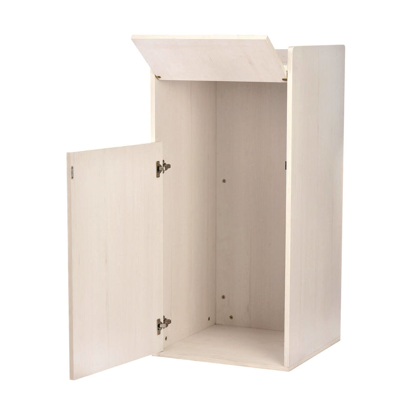 Alpine Industries 40 Gal Commercial Tray Top Waste Enclosure Trash Receptacle, 40 gal, Wood, White (ALHALP476WHI) Each