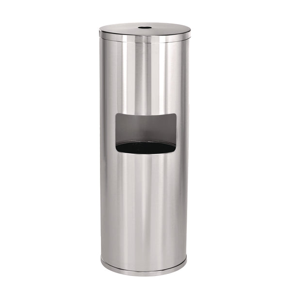Alpine Industries Stainless Steel 7 Gal Trash Can with Gym Disinfecting Wipes Dispenser (ALHALP4777) Each