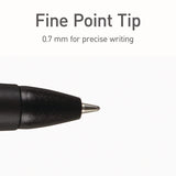 TOPS™ PENTONIC Retractable Ballpoint Pen, Fine 0.7 mm, Black Ink, Black Barrel, 12/Pack (PNT12120) Pack of 12