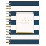 Blue Sky® Day Designer Navy Stripe Daily/Monthly Planner, Horizontal Stripe Artwork, 8 x 5, Navy/White Cover, 12-Month (Jan-Dec): 2026 (BLS103623) Each