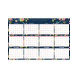 Blue Sky® Day Designer Peyton Laminated Erasable Wall Calendar, Floral Artwork, 36 x 24, White/Navy Sheets, 12-Month (Jan to Dec): 2026 (BLS103632) Each