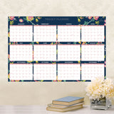 Blue Sky® Day Designer Peyton Laminated Erasable Wall Calendar, Floral Artwork, 36 x 24, White/Navy Sheets, 12-Month (Jan to Dec): 2026 (BLS103632) Each