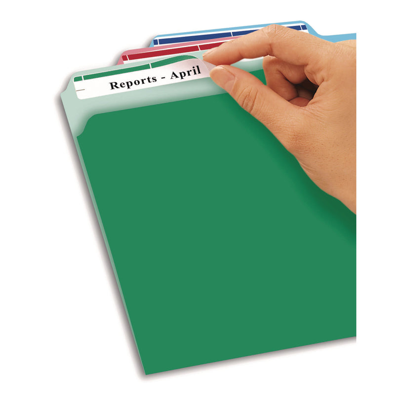 Avery Removable Filing Labels for Inkjet/Laser, 2/3 x 3-7/16, Assorted, 252/Pack (AVE5235) Pack of 252