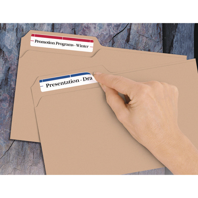 Avery Removable Filing Labels for Inkjet/Laser, 2/3 x 3-7/16, Assorted, 252/Pack (AVE5235) Pack of 252