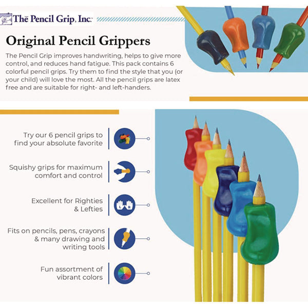 TPG Creations™ Original Pencil Grip, 1" Long, Assorted Colors, 72/Carton (TPG11172) Case of 72