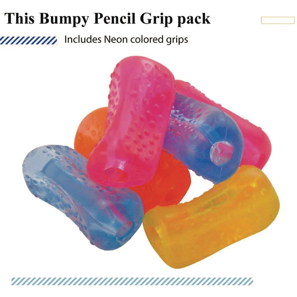 TPG Creations™ Bumpy Pencil Grip. 0.6" Long, Assorted Neon Colors, 72/Carton (TPG12072) Case of 72