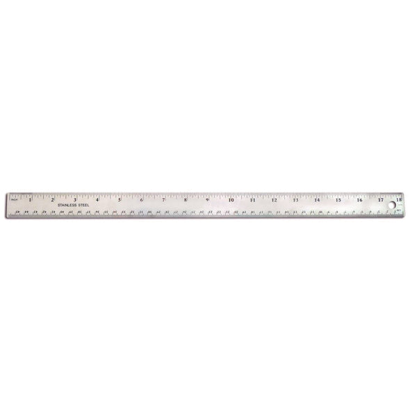 TPG Creations™ Stainless Steel Ruler, Standard/Metric, 18" Long, Silver, 36/Carton (TPG15836) Case of 36