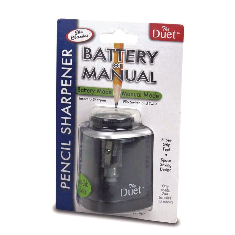 TPG Creations™ 2-in-1 Sharpener, Battery/Manual-Powered, 6.13 x 3, Black, 24/Carton (TPG36424) Case of 24