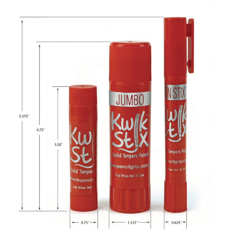 TPG Creations™ Kwik Stix Tempera Paint Set, 0.7" x 3.5", Assorted, 6 Sticks/Pack, 24 Packs/Carton (TPG60124) Case of 6