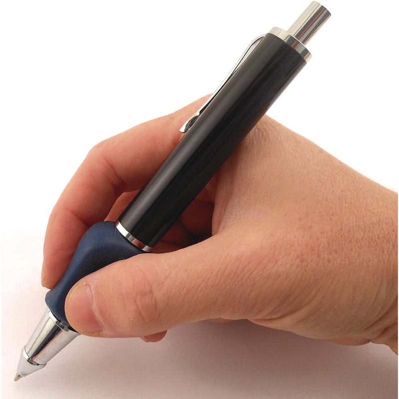 TPG Creations™ Heavyweight Ball Pen w/The Pencil Grip, Ballpoint Pen, Retractable, Med 0.7 mm, Black Ink, Black/Silver/Navy Barrel, 8/Carton (TPG65108) Case of 8
